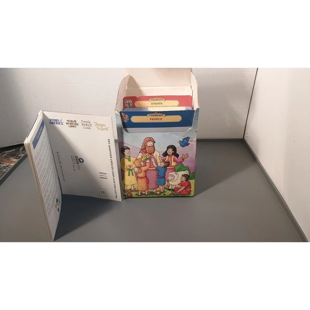 Grolier The Beginners Bible Flashcards Kids Multicolor Good Educational Vintage